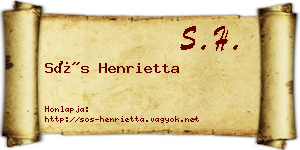 Sós Henrietta névjegykártya